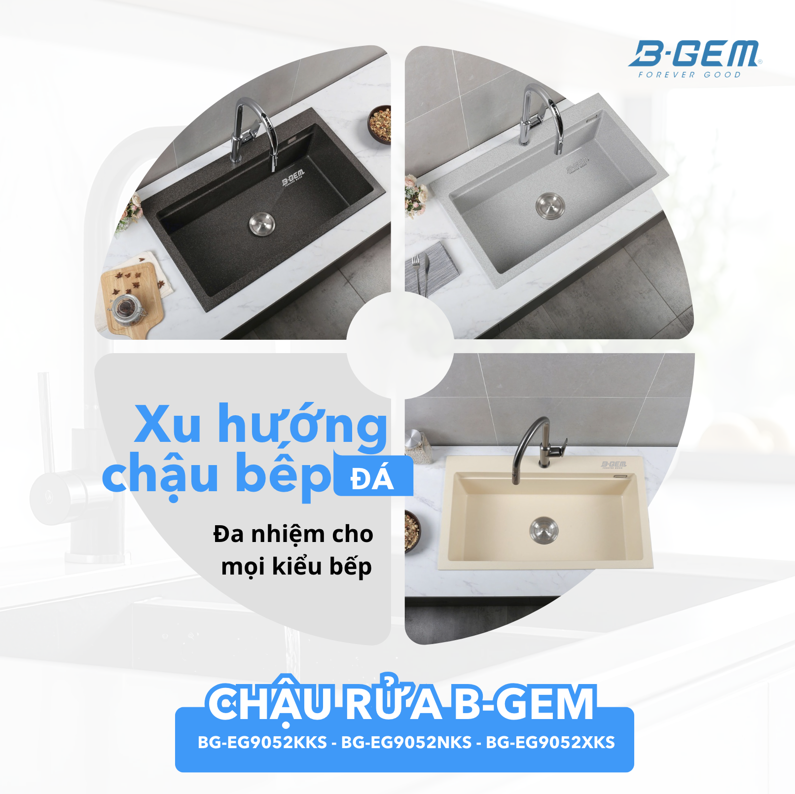 CHẬU ĐÁ B-GEM BG-EG9052KKS | BG-EG9052nKS | BG-EG9052xKS