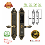 Khóa Đại Sảnh Kassler KL-959GR Đồng Nguyên Khối Vàng Đen – Vân Tay, Mật Mã, Thẻ Từ, Thiết Kế Hoàng Gia