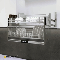 Giá Bát Nâng Hạ Nan Dẹt Inox Mờ Full SUS304 GROB