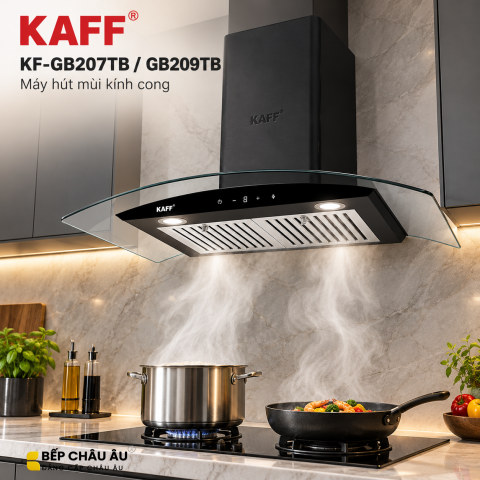 Máy Hút Mùi KAFF KF-GB207TB / KF-GB209TB Kính Cong BLDC 1000m³/h
