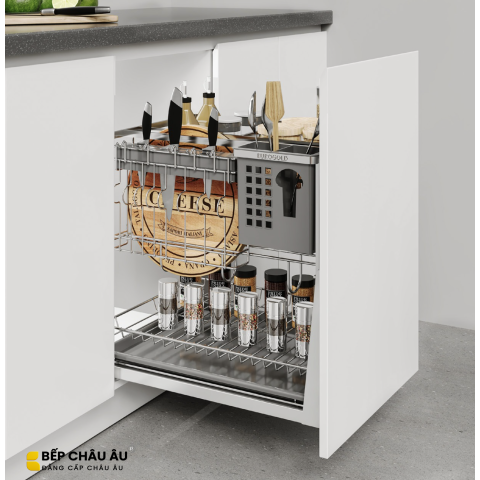 Giá Dao Thớt Nan Dẹt Inox Mờ EUROGOLD 304 – Hệ Dẫn Hướng Chống Rung