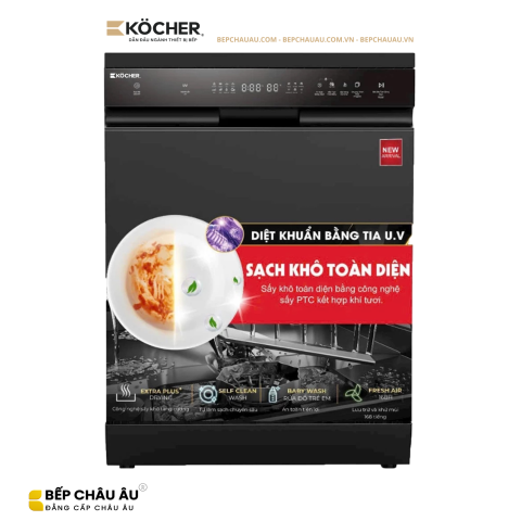 Máy Rửa Bát Kocher X15B – Sấy Khô Toàn Diện, Tiết Kiệm Điện Nước, Vận Hành Êm Ái