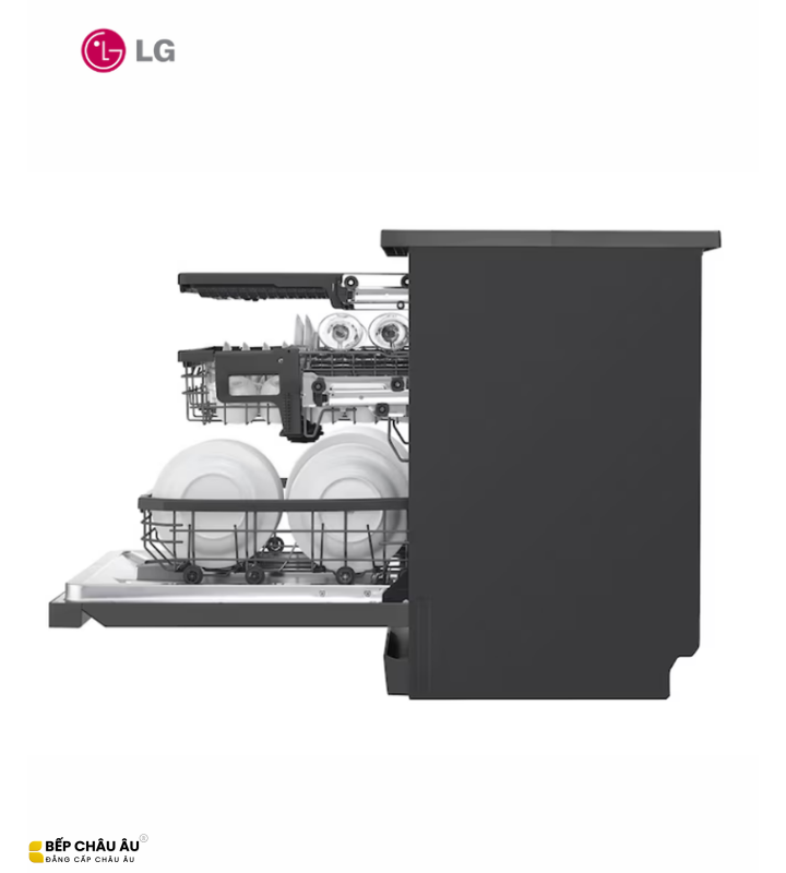 Máy Rửa Bát LG LDT14BLA4 14 Bộ Màu Đen Nhám – QuadWash, TrueSteam, Inverter, Sấy Hé Cửa, Wi-Fi ThinQ