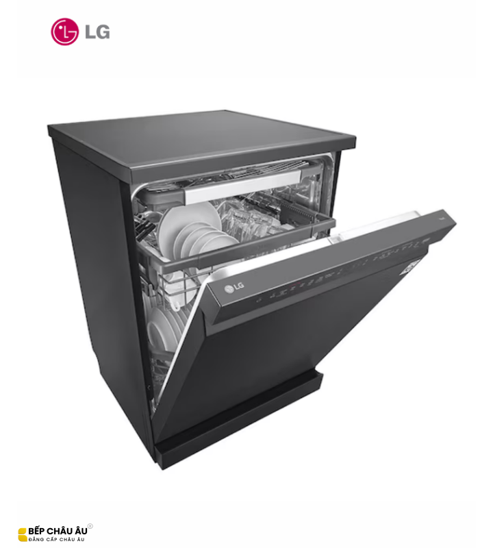 Máy Rửa Bát LG LDT14BLA4 14 Bộ Màu Đen Nhám – QuadWash, TrueSteam, Inverter, Sấy Hé Cửa, Wi-Fi ThinQ
