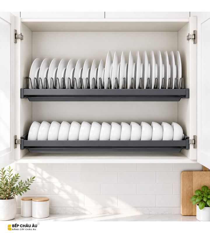 Giá Bát Cố Định GRÖB Khung Nhôm – Rổ Inox SUS304 Cao Cấp