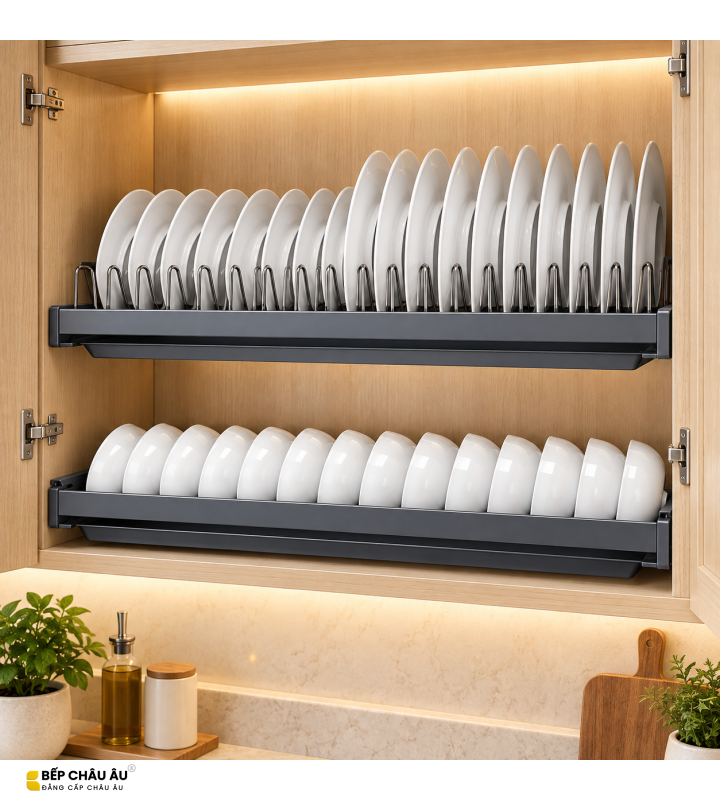 Giá Bát Cố Định GRÖB Khung Nhôm – Rổ Inox SUS304 Cao Cấp