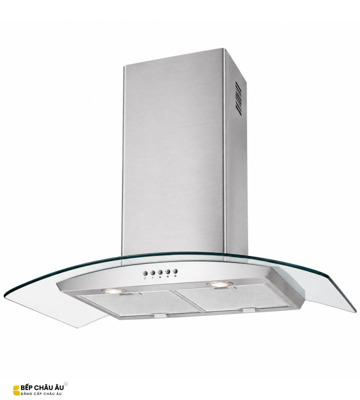 Máy Hút Mùi Đảo KAFF KF-IS90GH Kính Cong Inox 90cm, Công Suất 1200m³/h