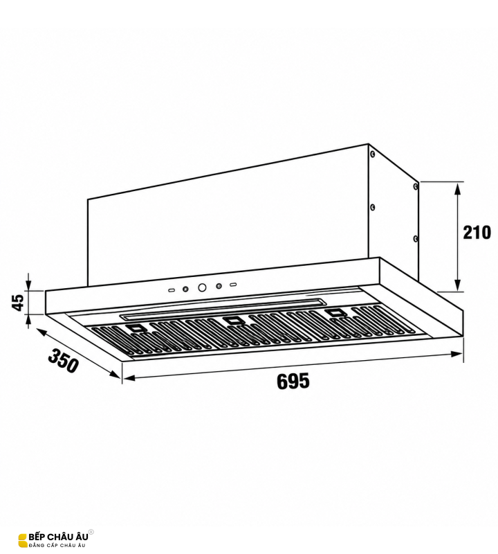 Máy Hút Mùi Âm Tủ KAFF KF-TL7735S BOST Inox Vẫy Tay, Booster 1500m³/h