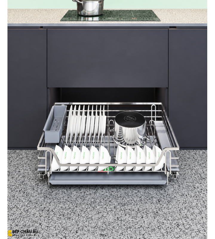 Kệ Đựng Bát Đĩa Mix Oval Inox 304 GROB