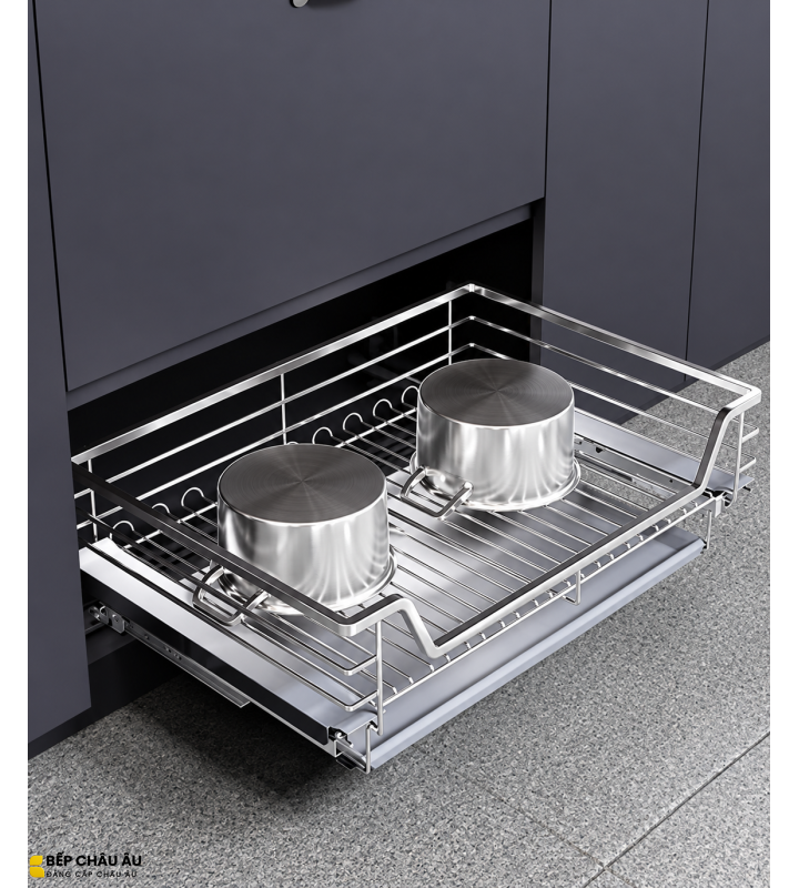 Kệ Đựng Xoong Nồi Nan Vuông Inox SUS304 Xước Mờ GROB