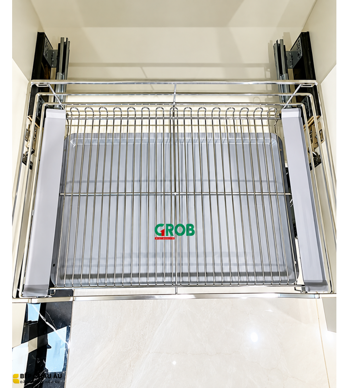 Kệ Đựng Xoong Nồi Nan Vuông Inox SUS304 Xước Mờ GROB