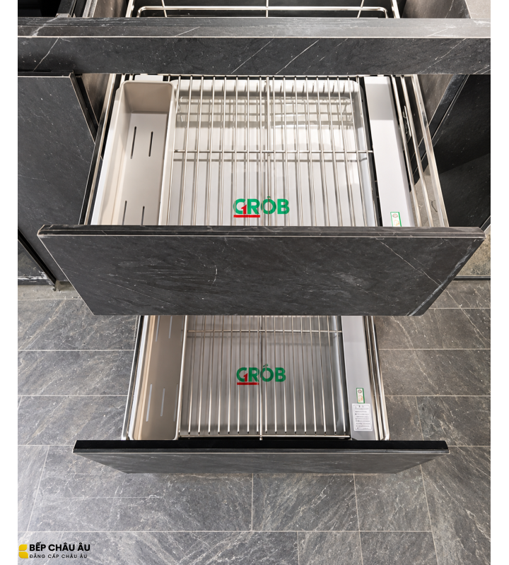 Kệ Đựng Xoong Nồi Nan Vuông Inox SUS304 Xước Mờ GROB