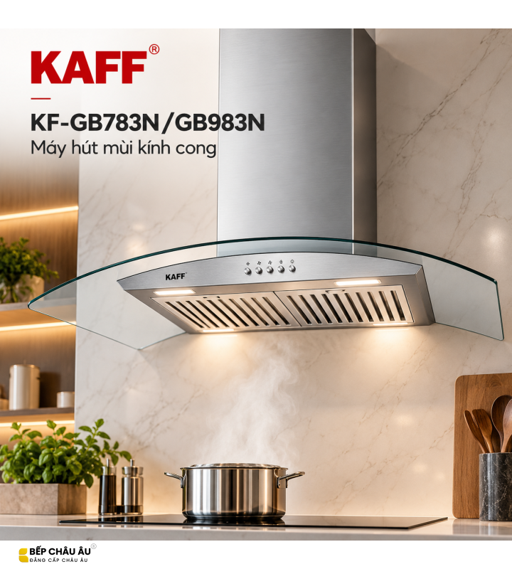 Máy Hút Mùi Kính Cong KAFF KF-GB783N / KF-GB983N Công Suất 1000m³/h