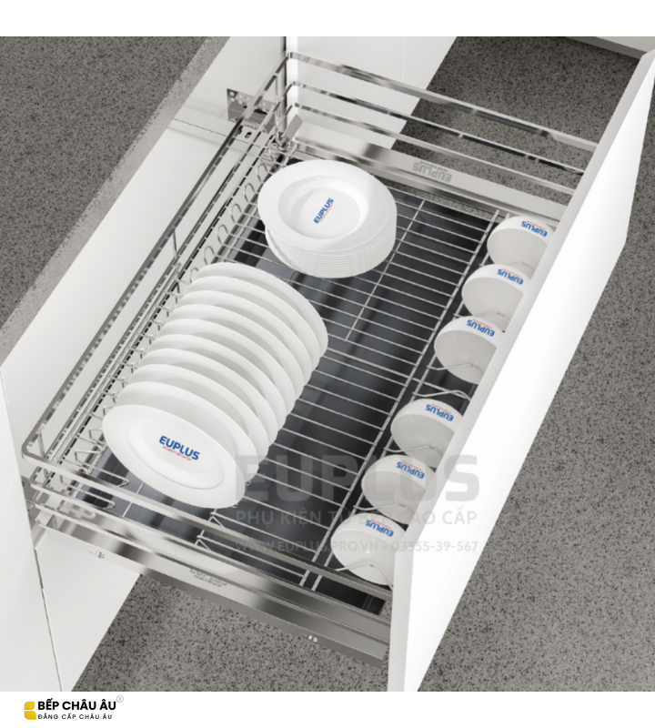 Giá Bát Đĩa Đa Năng Euplus EV Inox 304 Nan Dẹt
