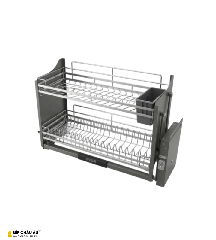 KỆ BÁT ĐĨA NÂNG HẠ THÔNG MINH - NAN DẸT INOX 304 BGKC01