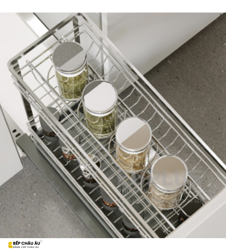 KỆ ĐỰNG GIA VỊ NAN DẸT INOX 304  Euplus EV bề mặt điện hóa Inox 304