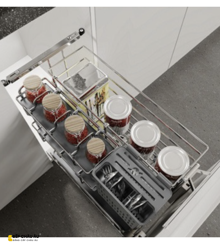 Giá Dao Thớt Nan Oval EUROGOLD Inox 304 – Ray Giảm Chấn Cao Cấp