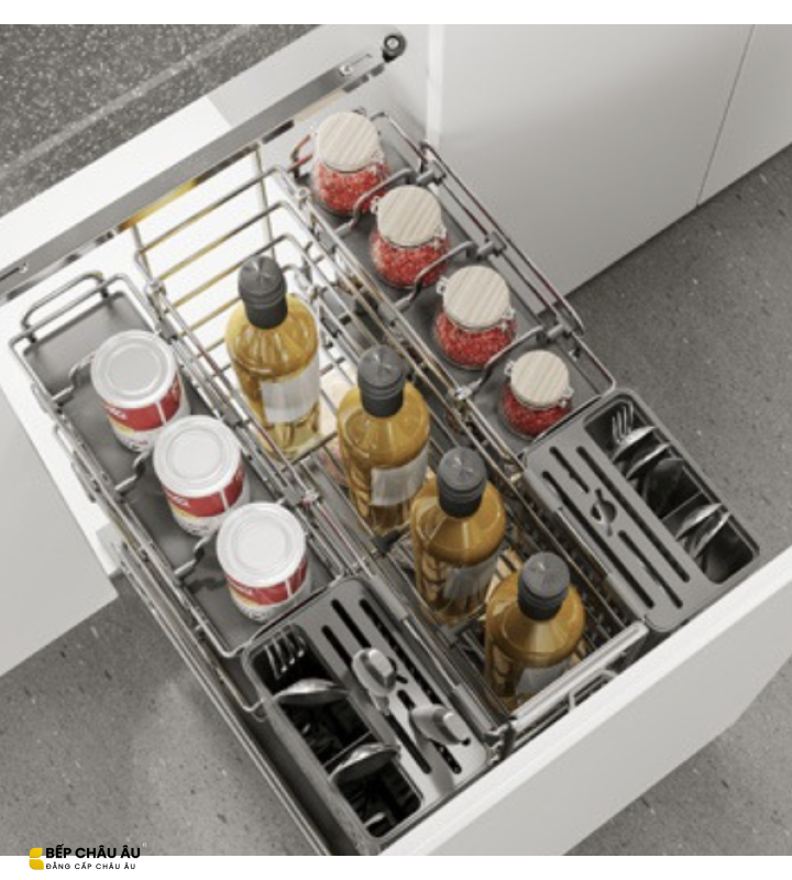 Giá Dao Thớt Nan Oval EUROGOLD Inox 304 – Ray Giảm Chấn Cao Cấp