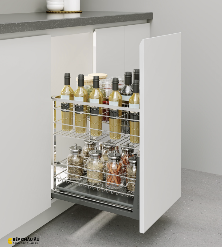 Giá Gia Vị Inox Nan Dẹt EUROGOLD 304 – Ray Giảm Chấn