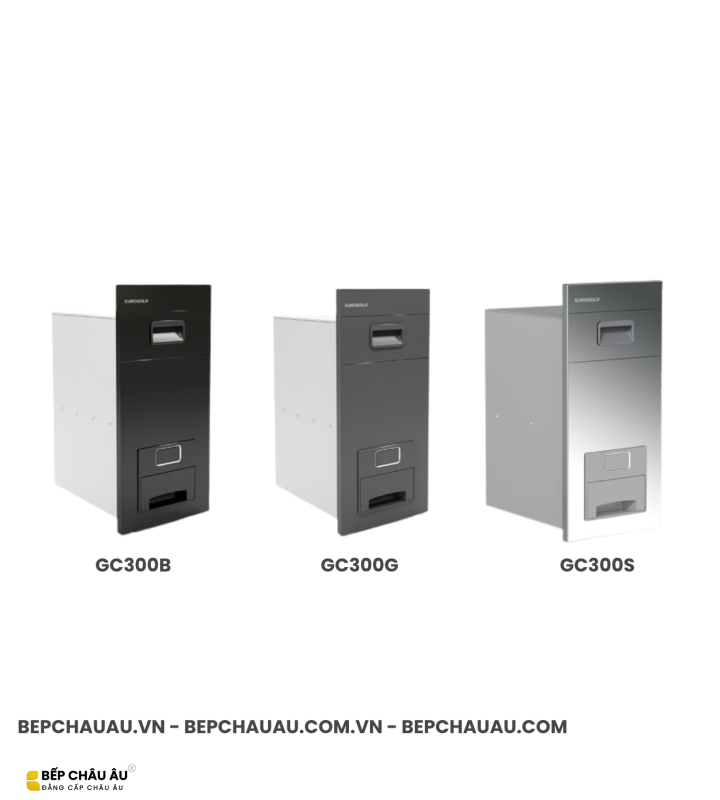 Thùng Gạo Gương Nút Nhấn EUROGOLD GC300 – 3 Màu Đen, Ghi, Bạc