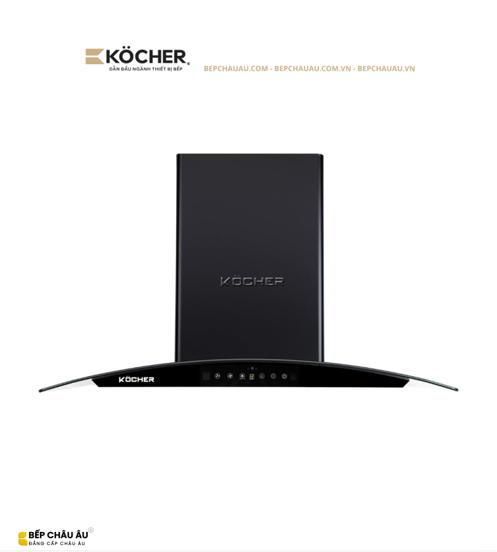 Máy Hút Mùi Kocher K-229V Kính Cong 70/90cm – Hút 1550m³/h, Booster 1850m³/h, Ultra Swing Siêu Êm