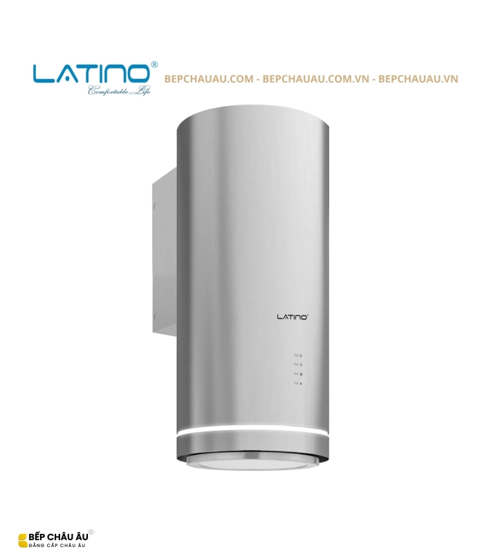 Máy Hút Mùi Trụ Tròn Latino LT-7038T Gắn Tường – Inox Cao Cấp, Turbo 1200m³/h, Khử Mùi Than Hoạt Tính