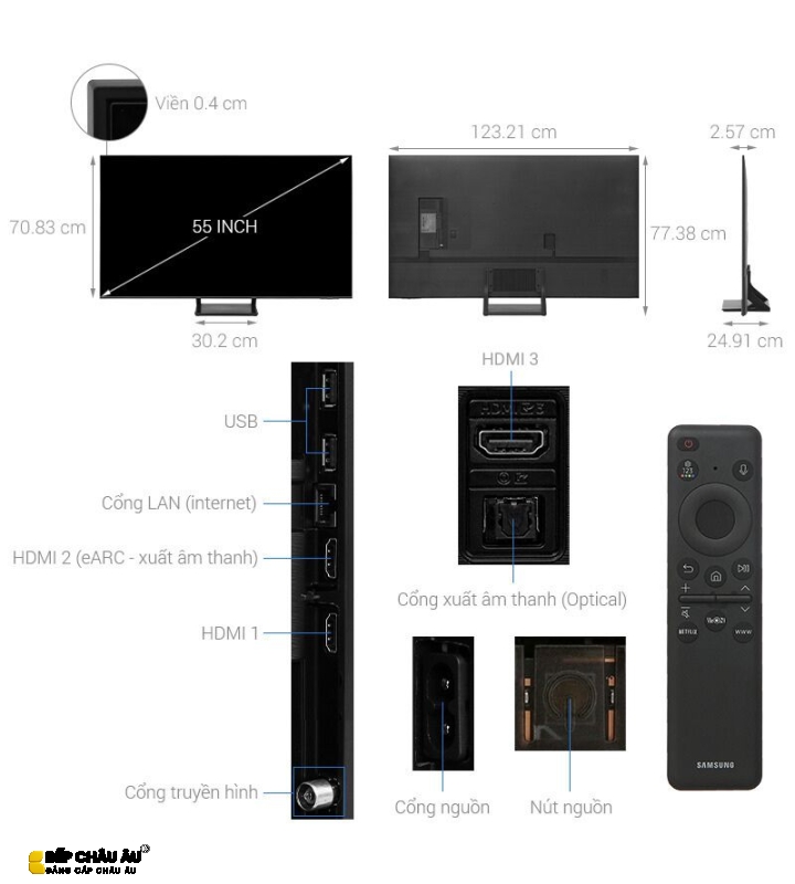 Smart Tivi QLED Samsung 4K 55 inch QA55Q65D