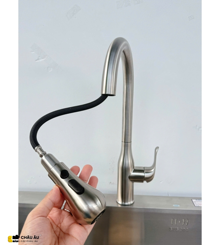 VÒI CHÉN NÓNG LẠNH DÂY RÚT CAO CẤP B-Gem - T07Riva 
